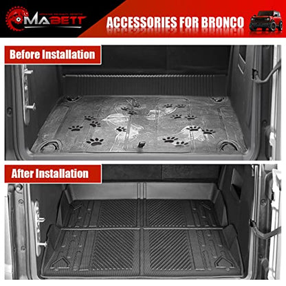 Mabett Cargo Liner Non-Slip Mat for Ford Bronco Accessories, All-Weather Protection Trunk Mat Fit Bronco 2026 2021-2025 4-Door Black - size: Truck Mats