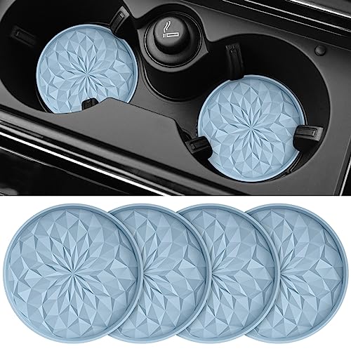 Car Coasters for Cup Holders [4 Pack] - 2.75In Silicone Auto Mug Mats - Universal Non-Slip Recessed Car Interior AccessoriesEther - color: 4 Pack-ether