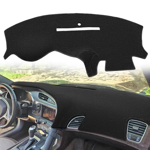 Dash Cover Mat Custom Fit for Chevy Chevrolet Corvette Without Head Up Display with Light Sensor,Dashboard Cover Cap Pad Carpet Protector (Black) F325A