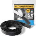 Industrial Strength - 5FT Black Indoor/Outdoor Adhesive Mounting Tape - Self Mating Reclosable Fastener Compatible with 3M SJ3550 / SJ3560 Dual Lock - size: 5 FT, style: Black