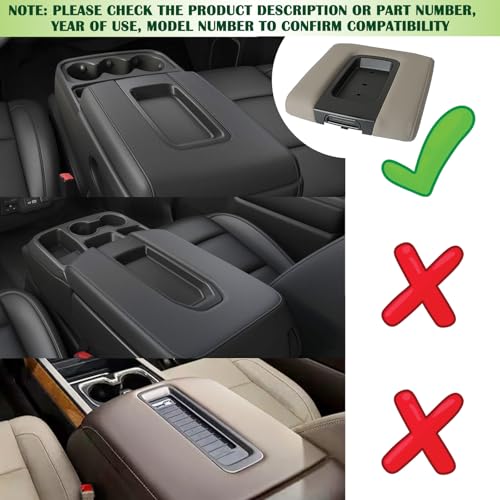 Front Seat Center Console Armrest Lid Beige Compatible with 2014-2019 Chevrolet Chevy Silverado Suburban Tahoe GMC Sierra Yukon XL Replaces 22881398 - color: Beige Armrest Lid
