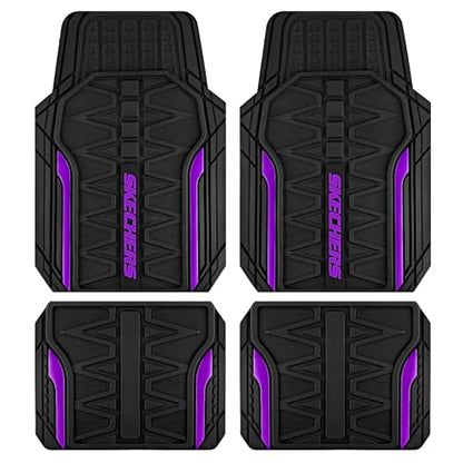 Skechers Car Floor Mats,Heavy Duty Rubber Car Mats Full Set,All Weather Floor Mats,Waterproof TrimTo Fit Universal Floor Liner Car Accessories,Automotive Floor Mats for Cars Trucks SUV,Purple