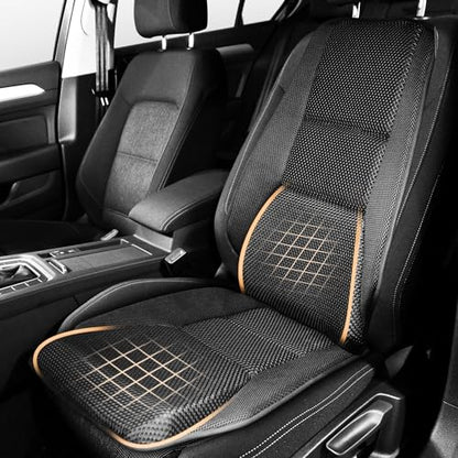 Car Seat Cushion - Memory Foam Car Seat Pad with Breathable Mesh, Relief Back Pain, Universal Fit, Easy to Install, Cushion Set for SUV/Truck Etc– Black