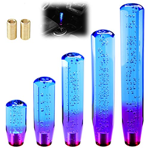EZAUTO WRAP Shift Knob Stick Crystal Transparent Bubble Purple Blue Throw Gear Shifter 10cm - color: Blue Purple, size: 10cm