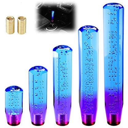 EZAUTO WRAP Shift Knob Stick Crystal Transparent Bubble Purple Blue Throw Gear Shifter 15cm - color: Blue Purple, size: 15cm
