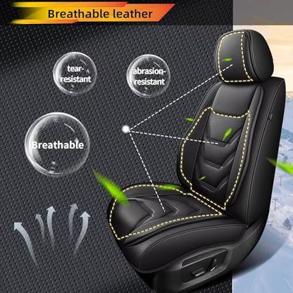 Seat Covers for Jeep Renegade 2015-2024: 2 Front Set Breathable Car Seat Covers Faux Leather Automotive Seat Cushion(Black) - color: #089-Black, size: 11-Renegade-2 front seat covers only