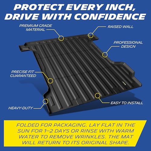 MICHELIN Truck Bed Mat for 2024-2026 Chevy Silverado EV WT/LT & GMC Sierra EV Elevation (Not Fit RST/Trail Boss/AT4/Denail), All-Weather Truck Bed Liner, Custom Fit, Durable TPE Bedliner, Non-Slip - size: 2) Silverado EV WT / LT | 24-26 | 5.9 FT