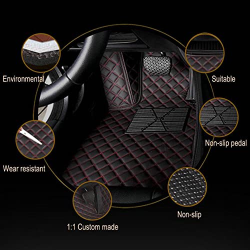 Custom Leather Car Mats, Vehicle-Specific Fit All-Weather Floor Mats, 100% Waterproof Anti-Slip Durable Protection for SUV Truck Sedan, Precision Tailored Protection (Brown) - color: Brown
