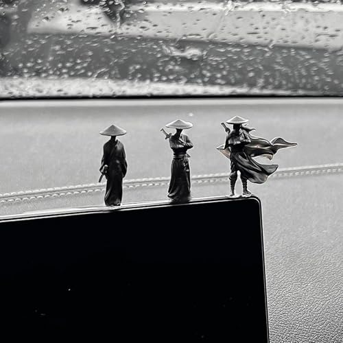 Cool Mini Anime Action Figures Car Dashboard Decorations Accessories Interior for Men, Wulin Swordsman Collection Figurines Car Dash Board Decor Rearview Mirrors Ornaments Christmas Decoratios Black - color: Black