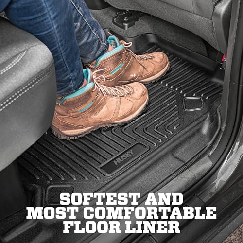 Husky Liners X-act Contour Floor Mats | Fits 2008-2017 Buick Enclave; 2009-2017 Chevrolet Traverse; 2007-2017 GMC Acadia (2017 Limited Only); 2007-2010 Saturn Outlook | Front Row, 2-pc Black - 53141
