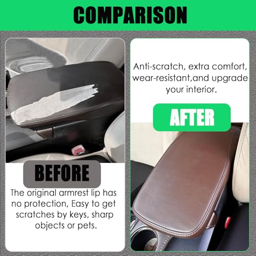 Center Console Cover for Toyota Avalon 2013-2018, Premium PU Leather Middle Console Cover Scratch-Resistant & Stylish Upgrade for Toyota Avalon Interior Accessories - size: 3) 13-18 |Avalon| Brown,Thin Size