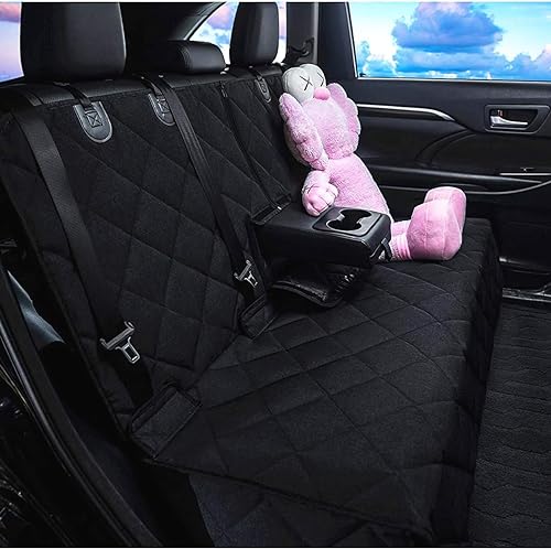 Bench Dog Car Seat Cover 100% Waterproof Heavy-Duty Nonslip Pet Car Seat Cover Protector for Fur & Mud Washable Backseat Dog Cover for Cars Armrest Compatible (Black EDG) (g3) - size: EDG Large-black