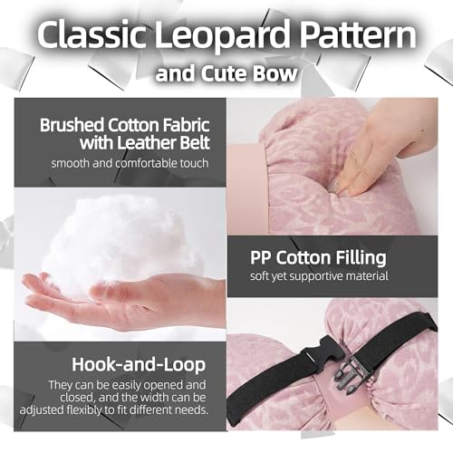 Car Headrest Pillow with Leopard Print Chic Car Interior Breathable Neck Support Cushions Fits for Most Cars (Pink Pillow) - color: Pink Pillow