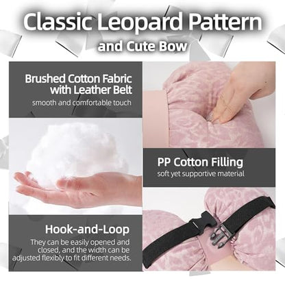 Car Headrest Pillow with Leopard Print Chic Car Interior Breathable Neck Support Cushions Fits for Most Cars (Pink Pillow) - color: Pink Pillow