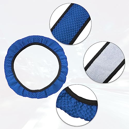 X AUTOHAUX Steering Wheel Cover Universal Elastic Stretch Antislip Breathable Microfiber Ice Silk Interior Trim Wheel Protector for Car Truck SUV Blue - color: Blue