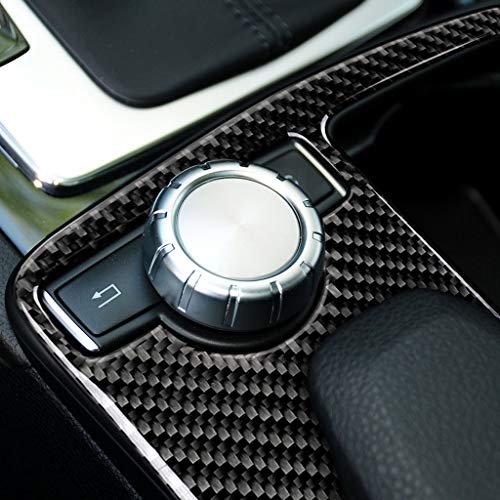for Mercedes-Benz C E Class W204 W212 C180 C200 E260 E300 Real Soft Carbon Fiber Gear Shift Panel Cover Center Console Trim Frame Sticker Car Interior Accessories - color: Cup Holder A