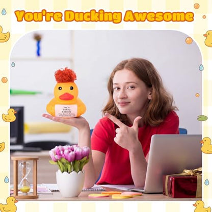 Civaner 7 Inch Emotional Giant Rubber Duck with Positive Message Thank You Gifts Motivational Rubber Duck Gift for Desk, Office, Home Decor Graduation(Who You are) - style: Who You Are