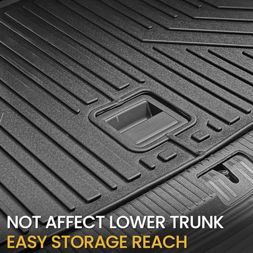 Cargo Mat with Backrest Mats for Volkswagen VW Atlas 6/7 Seats 2018-2025 2026 Car Mat Accessories(Not Fit Cross Sport), All Weather TPE Trunk Cargo Liner(Cargo Mat with Backrest Mats)