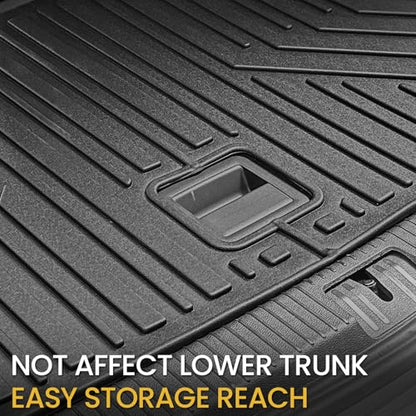 Cargo Mat with Backrest Mats for Volkswagen VW Atlas 6/7 Seats 2018-2025 2026 Car Mat Accessories(Not Fit Cross Sport), All Weather TPE Trunk Cargo Liner(Cargo Mat with Backrest Mats)