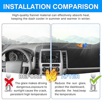 Autorder Dashboard Cover Mat for Ford Edge 2007-2014 Accessories Dash Cover Upgrade Flannel Dash Mat Sunshade Glare UV Rays Protector - size: 2007-2014 Edge