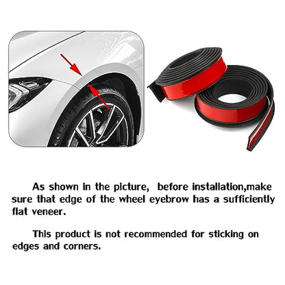 XmuxHai 2.17In(5.5CM)*11.5FT*2PCS Car Wheel Eyebrow Arch Trim Lips Strip Fender Flare Protector Universal Rubber Wheel Eyebrow Protector for Car and Truck Fender Flare Edge Trim (5.5CM)