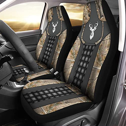 Howilath Forest Deer Pattern Front Seat Cover 2 Pcs, Universal Vehicle Seat Protector Mat Covers, Fit Most Cars, Sedan, SUV, Van Truck - color: Forest Deer