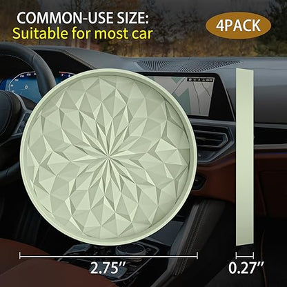 Car Coasters for Cup Holders [4 Pack] - 2.75In Silicone Auto Mug Mats - Universal Non-Slip Recessed Car Interior AccessoriesDesert Sage - color: 4pack-desert Sage