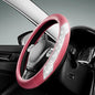 PIC AUTO Steering Wheel Cover, Sparkly Crystal Bling Glitter with Hot Pink Leather, Universal Fit 14.5"-15.5" Car Steering Wheels for Girls & Women, Breathable Anti-Slip Steering Wheels Cover - color: Hot Pink