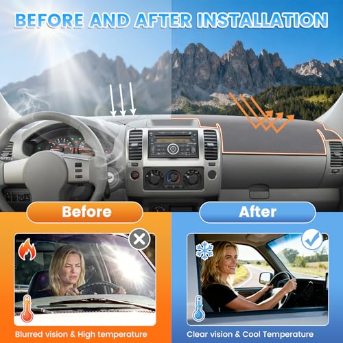 KUST Gray Dash Cover Compatible with Nissan Frontier 2005-2021/Xterra 2005-2015/Pathfinder 2005-2012, 2009-2012 Suzuki Equato Dashboard Cover Accessories for Frontier, Xterra, Pathfinder - size: Frontier 05-21(Gray)