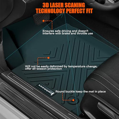 Floor Mats &Trunk Mat for 2018-2024 Chevrolet Equinox/GMC Terrain with Backrest Mat All Weather TPE Rubber Cargo Liner Back Seat Protector for 2024 Chevy Equinox Accessories - size: for 2018-2024 Chevrolet Equinox All Mats