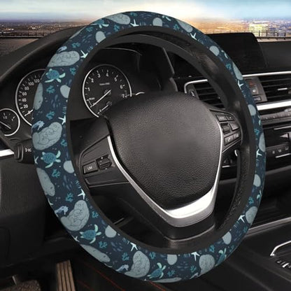 Manatees Steering Wheel Cover Anti-Slip,Sweat Absorption Universal 15 inch Steering Wheel Covers Cute car Accessories for Men Women - color: 13