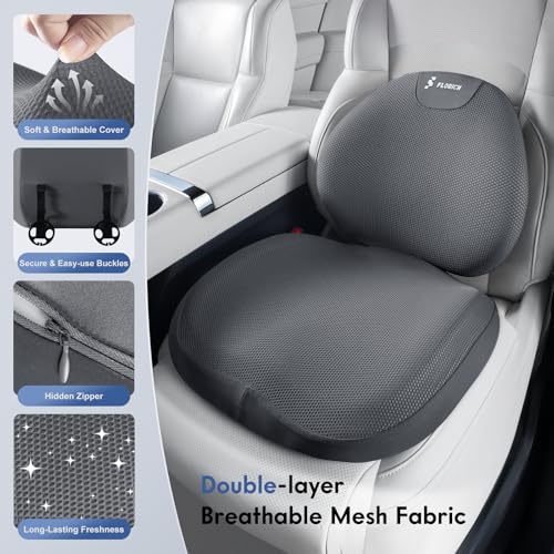 Seat Cushion and Lumbar Support Pillow for Office Chair Car, Ergonomic Memory Foam Back Support for Office Gaming Chair Driving Seat Wheelchair, Relieves Neck, Back & Sciatica Pain – Gray - color: Gray, size: Seat Cushion&Lumbar Pillow