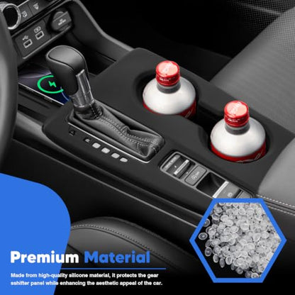 Karltys Center Console Gear Shift Panel Trim Cover, Silicone Gear Shifter Cover for Honda Civic 2022-2026 Auto Transmission, Center Console Cover Cup Holder Insert(No for Manual Transmission/Hybrid)