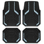 PIC AUTO Car Floor Mats, Light Blue Sparkly Crystal Bling Glitter Car Mats Set, Front and Rear Heavy Duty Rubber Car Mats with Anti-Slip Backing, All Weather, Trim-to-Fit for SUVs, Trucks, Sedan, Vans - color: Light Blue Glitter