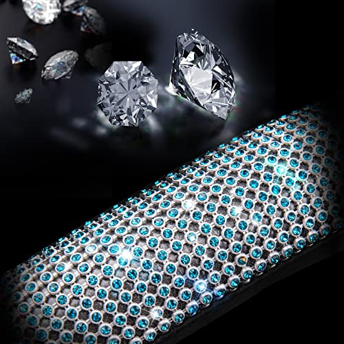 CAR PASS Mint Diamond Black Leather Steering Wheel Cover, Bling Blue Crystal Rhinestones Universal Fit 14"1/2-15" Crystal Glitter for Women Sparkle Girl Fit Suvs,Vans,Sedans,Cars,Trucks, Mint Diamond - color: Mint Diamond