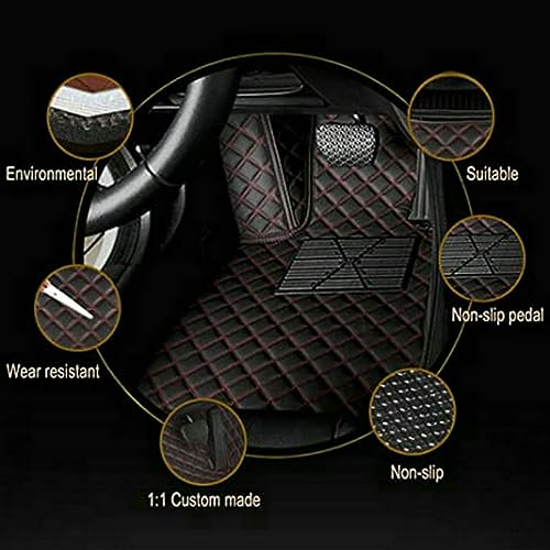 Customized Personalized Car Mats - All Weather Men's and Women's Floor mats Suitable for 99% of vehiclesPads Protection Non-Slip Leather Floor Liners (Black Rice Stripe) - color: Black rice stripe