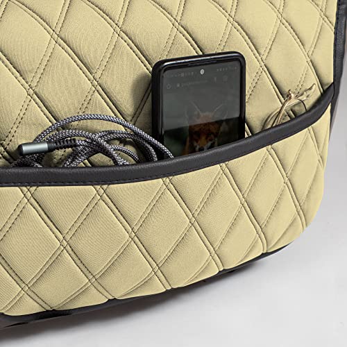 FH Group Car Seat Cushion – Neosupreme Single Front Seat Cover with Front Pockets, Airbag Compatible, Universal Fit Car Seat Cushion for Driver or Passenger Seat, SUV, Truck, Sedan & Van – Beige - color: Beige, style: Front