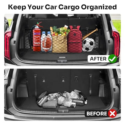 Canvcle Trunk Cargo Net for 2020-2026 Kia Telluride Accessories Envelope Style Mesh Trunk Net Organizer and Storage Stretchable Adjustable Elastic Nylon Rear Cargo Netting with Hooks - style: for Kia Telluride