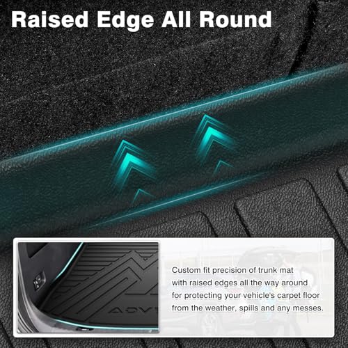 Mixsuper Cargo Liner for Ford Edge 2015-2025, Trunk Mat Backrest Mat for Ford Edge Accessories Cargo Mat Rear Trunk Liner Black - size: 15-25 |Edge| Cargo & Backrest Mat