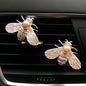 2 Pieces Small Bee Air Vent Clips Bling Bee Car Accessories Cute Car Air Freshener Rhinestone Gift Decorations Charm Car Clip Interior Air Vent Decor