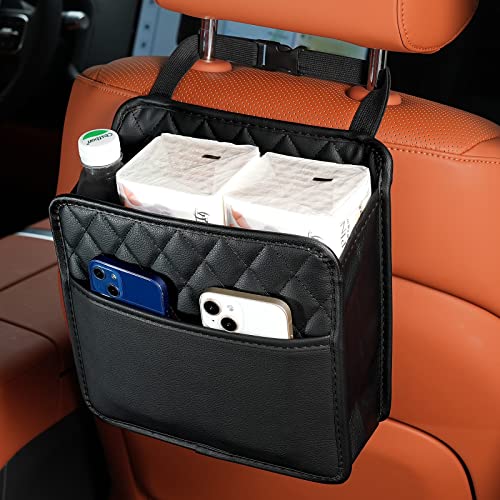 Car Seat Back Hanging Bag Car Document Holder Multi-Pocket Bottle Bag Storage Box Organizer Travel Tidy Pouch Pocket Kids - color: Black A