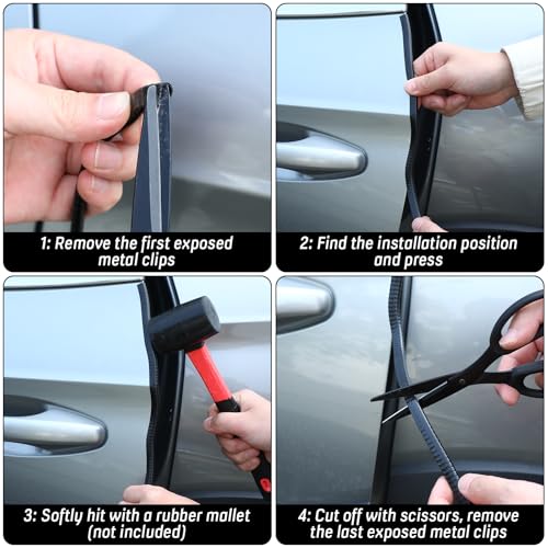 65Ft(20M) Door Edge Guard Black Car Door Edge Protector, PVC U Shape Trim with Metal Sheet No Adhesive Needed Easy to Install Universal Fit for Most Vehicles