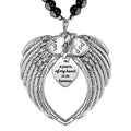 Silver Angel Wings A Piece of My Heart is in Heaven Rear View Mirror Car Charm, Mom Dad Angel Ornament, Sympathy Condolence Gift