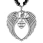 Silver Angel Wings A Piece of My Heart is in Heaven Rear View Mirror Car Charm, Mom Dad Angel Ornament, Sympathy Condolence Gift