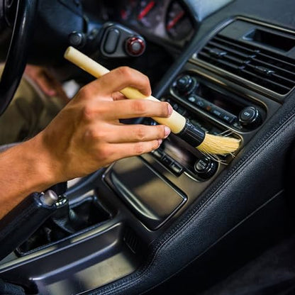 Chemical Guys Boars Hair Detailing Brush - Gentle Scratch-Free Cleaning for Wheels, Grilles, Emblems, and Interior Surfaces - Versatile Multi-Purpose Auto Detailing Brush for Deep Cleaning - Acc_S90 - style: 1 Pack