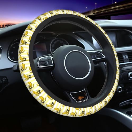 Banana Steering Wheel Covers Non Slip Neoprene Universal 15 Inch Steering Wheel Protector Car Cover for Men Women - color: Banana