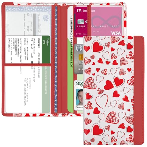 Car Registration and Insurance Holder, with Magnetic Closure for License, Cards and Documents, All Vehicle Needs and Car Accessories (Heart) - color: Heart
