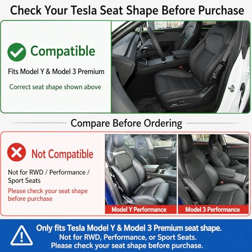 Seat Gap Filler for Tesla Model Y & Model 3 Premium 2020-2026, TPE Seat Gap Organizer with Storage, 2 Pack, Not for RWD Performance Sport Seats