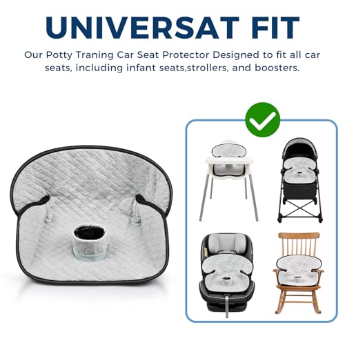 Potty Training Car Seat Protector, 2 Pack Waterproof Piddle Pads Carseat, 100% Leak-Proof Machine Washable Car Seat Liner, Non-Slip Crash-Test Approved Cover for Toddlers (Gray) - color: Gray