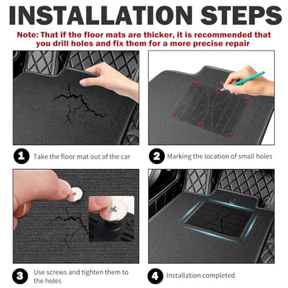 Car Floor Mats Carpet Patch Repair Kit with Screws,Anti-Slip Floor Mats for Cars Carpet Repair Kit,Automotive Floors Mat Carpets Repairs Patch for Heel Scuff Plate Rest Pedal Pad